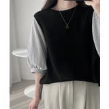 レディース大人カジュアル 韓国風チェック柄袖ドッキングブラウス ボリュームスリー… | SUNSHINE CLOSET | 詳細画像7 