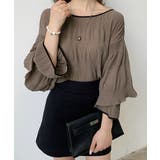 長袖 プリーツ加工シャツブラウス春夏 配色パイピング | SUNSHINE CLOSET | 詳細画像1