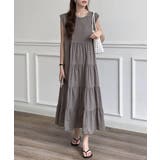 涼感フレアワンピース 体型カバー ギャザーノーカラー無地Aラインワンピ | SUNSHINE CLOSET | 詳細画像12 