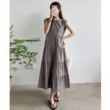 涼感フレアワンピース 体型カバー ギャザーノーカラー無地Aラインワンピ | SUNSHINE CLOSET | 詳細画像14 
