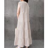 涼感フレアワンピース 体型カバー ギャザーノーカラー無地Aラインワンピ | SUNSHINE CLOSET | 詳細画像21 