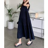 涼感フレアワンピース 体型カバー ギャザーノーカラー無地Aラインワンピ | SUNSHINE CLOSET | 詳細画像3 