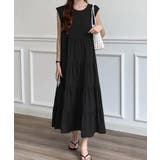 涼感フレアワンピース 体型カバー ギャザーノーカラー無地Aラインワンピ | SUNSHINE CLOSET | 詳細画像5 