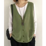 ニットベスト レディース 前開きチョッキ | SUNSHINE CLOSET | 詳細画像16 