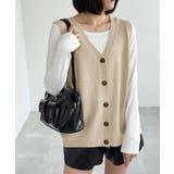 ニットベスト レディース 前開きチョッキ | SUNSHINE CLOSET | 詳細画像2 