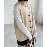 ニットベスト レディース 前開きチョッキ | SUNSHINE CLOSET | 詳細画像3 