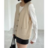 ニットベスト レディース 前開きチョッキ | SUNSHINE CLOSET | 詳細画像4 