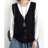 ニットベスト レディース 前開きチョッキ | SUNSHINE CLOSET | 詳細画像5 