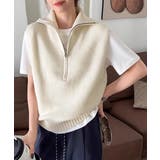 ハーフジップ ニットベストスタンドカラー | SUNSHINE CLOSET | 詳細画像1 