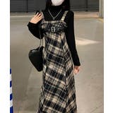 チェック柄サスペンダーワンピースベルト付 | SUNSHINE CLOSET | 詳細画像7 