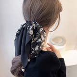 花柄 スカーフシュシュ春夏リボンヘアゴム | SUNSHINE CLOSET | 詳細画像4 