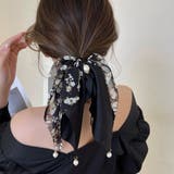 花柄 スカーフシュシュ春夏リボンヘアゴム | SUNSHINE CLOSET | 詳細画像5 