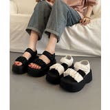 ボリュームソールスポサン フリルサンダルスタイルアップ プラットフォームスポーテ… | SUNSHINE CLOSET | 詳細画像13