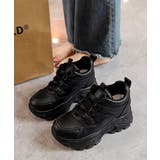 歩きやすい 痛くないダッドシューズ ローカットボリュームスニーカー白黒 | SUNSHINE CLOSET | 詳細画像10