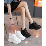 歩きやすい 痛くないダッドシューズ ローカットボリュームスニーカー白黒 | SUNSHINE CLOSET | 詳細画像13