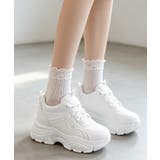 歩きやすい 痛くないダッドシューズ ローカットボリュームスニーカー白黒 | SUNSHINE CLOSET | 詳細画像5