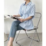 半袖シャツレディース ウエストシェイプトップス 大人可愛いチュニックシャツ | SUNSHINE CLOSET | 詳細画像11 