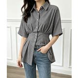 半袖シャツレディース ウエストシェイプトップス 大人可愛いチュニックシャツ | SUNSHINE CLOSET | 詳細画像4 