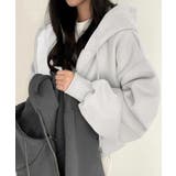 ジップパーカー裏起毛ショート丈フーディー | SUNSHINE CLOSET | 詳細画像4 