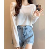 シアートップス重ね着クルーネックTシャツ | ANGELCLOSET | 詳細画像3