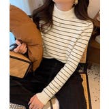 裏微起毛ニットトップスボーダーニット厚手 | SUNSHINE CLOSET | 詳細画像10