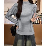 裏微起毛ニットトップスボーダーニット厚手 | SUNSHINE CLOSET | 詳細画像13