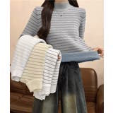 裏微起毛ニットトップスボーダーニット厚手 | SUNSHINE CLOSET | 詳細画像14