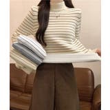 裏微起毛ニットトップスボーダーニット厚手 | SUNSHINE CLOSET | 詳細画像9