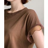 袖シアーTシャツチュール切替えカットソー | SUNSHINE CLOSET | 詳細画像4 