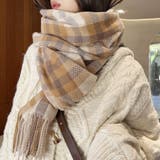 チェック柄 マフラー 大判ストール 秋冬 | SUNSHINE CLOSET | 詳細画像1