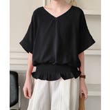 韓国風綺麗め裾フリルブラウス フレンチスリーブトップスレディース ウエストマーク… | SUNSHINE CLOSET | 詳細画像9 
