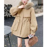 ウエストマーク中綿入りショートコート ボリュームファー襟 韓国風モッズジャケット… | SUNSHINE CLOSET | 詳細画像7 