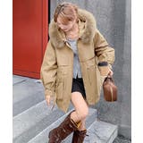 ウエストマーク中綿入りショートコート ボリュームファー襟 韓国風モッズジャケット… | SUNSHINE CLOSET | 詳細画像8 