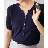 ニットトップス 半袖Vネックサマーニット | SUNSHINE CLOSET | 詳細画像1 