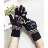 トナカイ柄手袋タッチパネル対応ニット手袋 | SUNSHINE CLOSET | 詳細画像6 