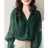 シフォンブラウス 通勤シースルートップス | ANGELCLOSET | 詳細画像1