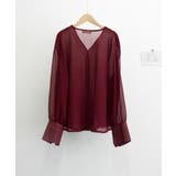 シフォンブラウス 通勤シースルートップス | ANGELCLOSET | 詳細画像15