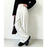 ダブルタック美脚ワイドパンツ上品センタープレス ストレートロングパンツレディース… | SUNSHINE CLOSET | 詳細画像1