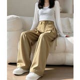 ダブルタック美脚ワイドパンツ上品センタープレス ストレートロングパンツレディース… | SUNSHINE CLOSET | 詳細画像14