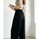 ダブルタック美脚ワイドパンツ上品センタープレス ストレートロングパンツレディース… | SUNSHINE CLOSET | 詳細画像2