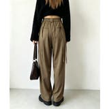 ダブルタック美脚ワイドパンツ上品センタープレス ストレートロングパンツレディース… | SUNSHINE CLOSET | 詳細画像21