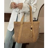 ペーパーバッグ編みトート鞄軽量 大人カジュアル肩掛けかばん 手提げ鞄旅行 | SUNSHINE CLOSET | 詳細画像11