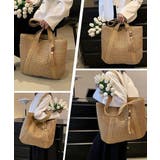 ペーパーバッグ編みトート鞄軽量 大人カジュアル肩掛けかばん 手提げ鞄旅行 | SUNSHINE CLOSET | 詳細画像14