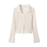 ファー襟 レースアップニットトップス配色 | SUNSHINE CLOSET | 詳細画像15