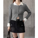 ファー襟 レースアップニットトップス配色 | SUNSHINE CLOSET | 詳細画像16