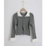 ファー襟 レースアップニットトップス配色 | SUNSHINE CLOSET | 詳細画像21