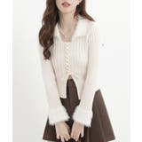 ファー襟 レースアップニットトップス配色 | SUNSHINE CLOSET | 詳細画像7