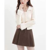 ファー襟 レースアップニットトップス配色 | SUNSHINE CLOSET | 詳細画像8