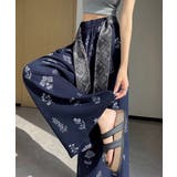涼感上品花柄プリントイージーパンツ レディース 体型カバー美脚見え | SUNSHINE CLOSET | 詳細画像3 