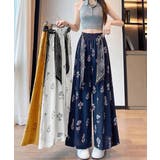 涼感上品花柄プリントイージーパンツ レディース 体型カバー美脚見え | SUNSHINE CLOSET | 詳細画像6 